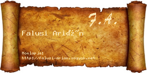 Falusi Arián névjegykártya